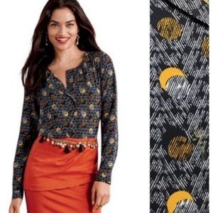 CAbi Eclipse Moon Long Sleeve Blouse